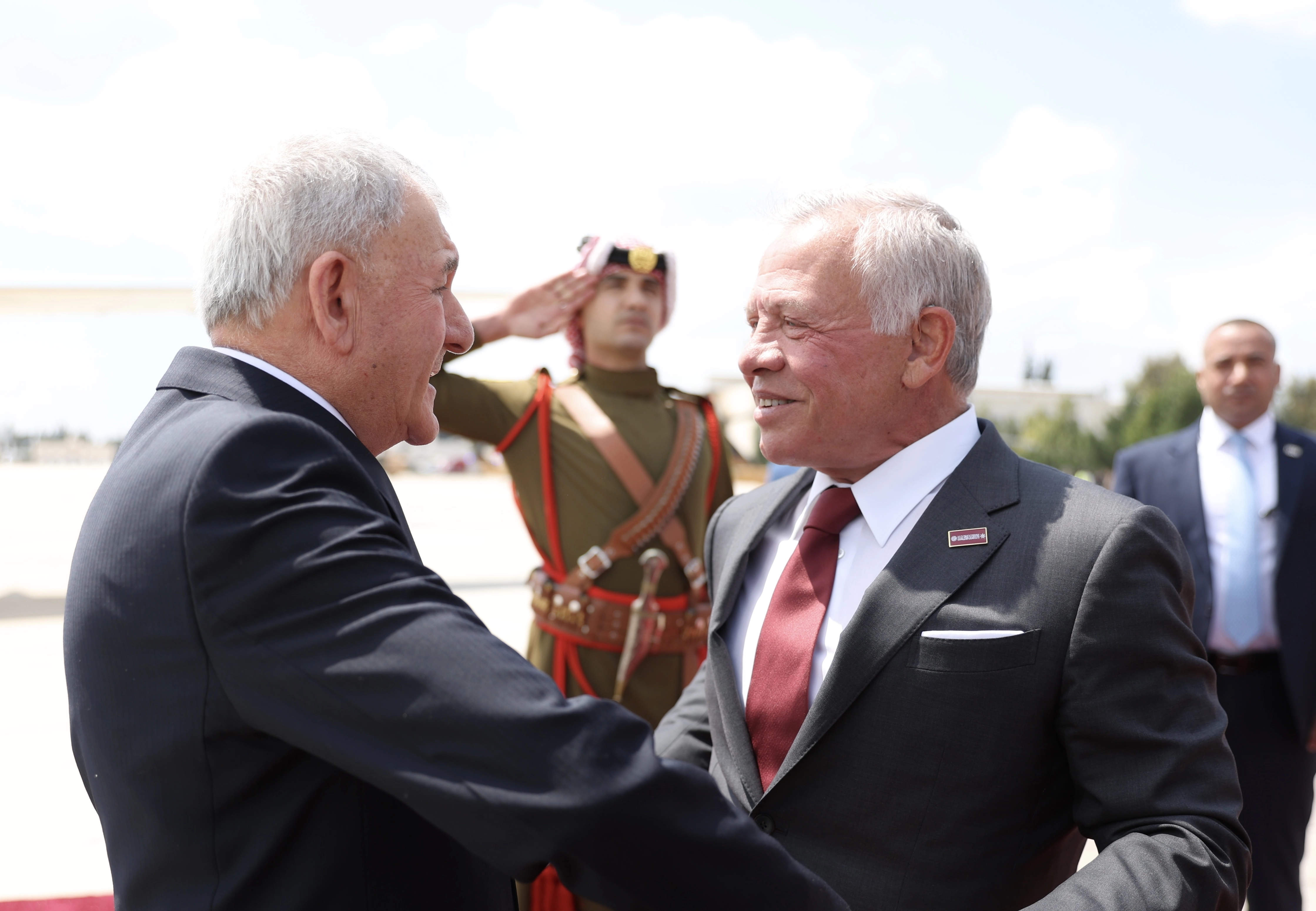 King receives Iraq president