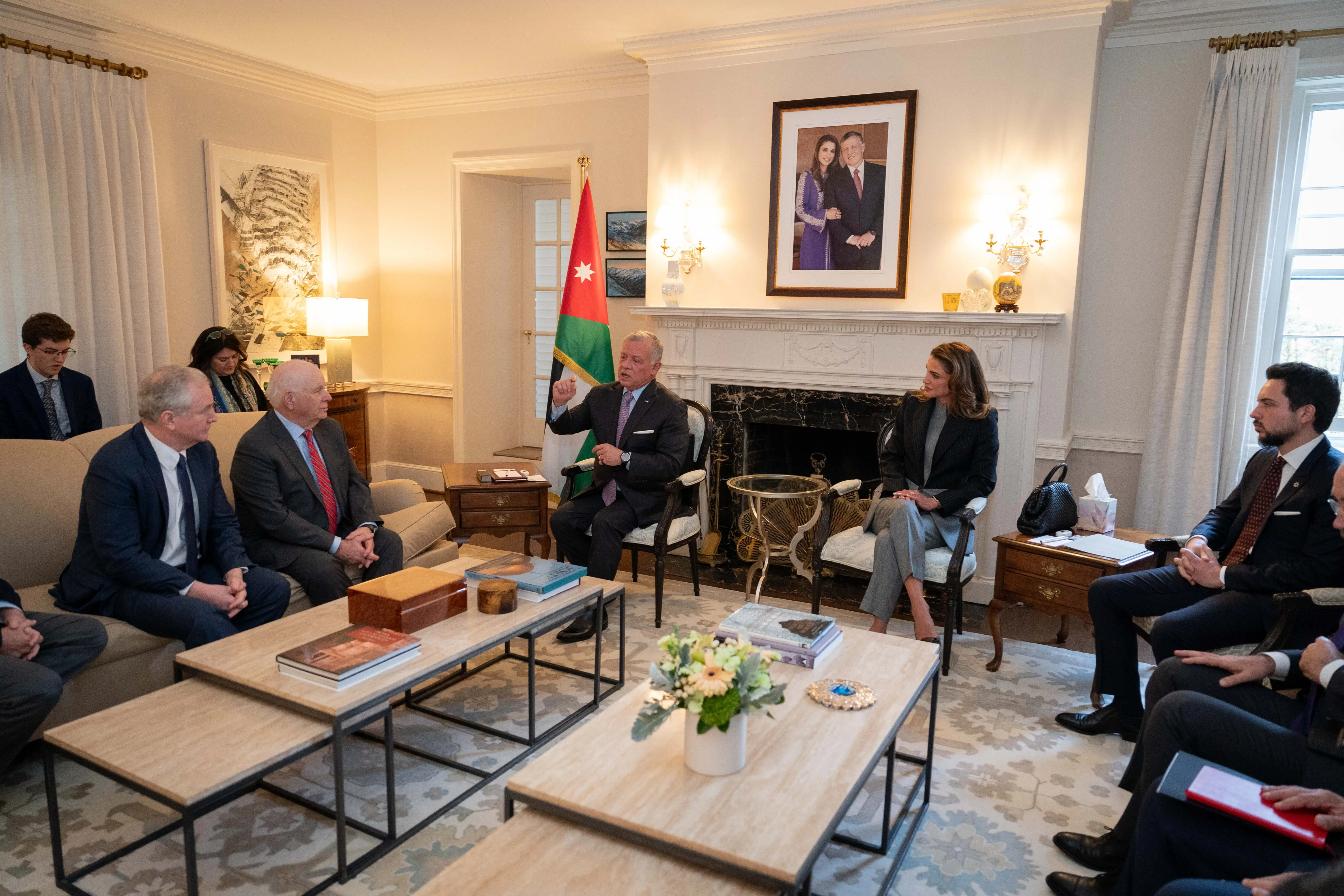 الملك لأعضاء بمجلس الشيوخ الأمريكي: استمرار الحرب على غزة يقوض فرص إحياء عملية السلام