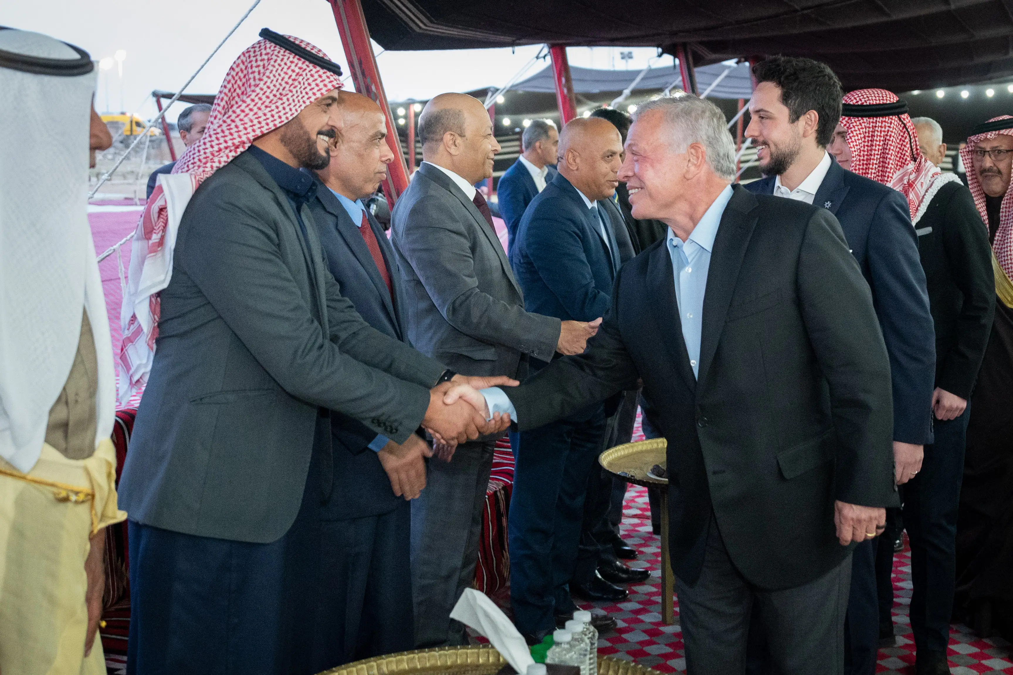 King visits Central Badia, accompanied by Queen, Crown Prince