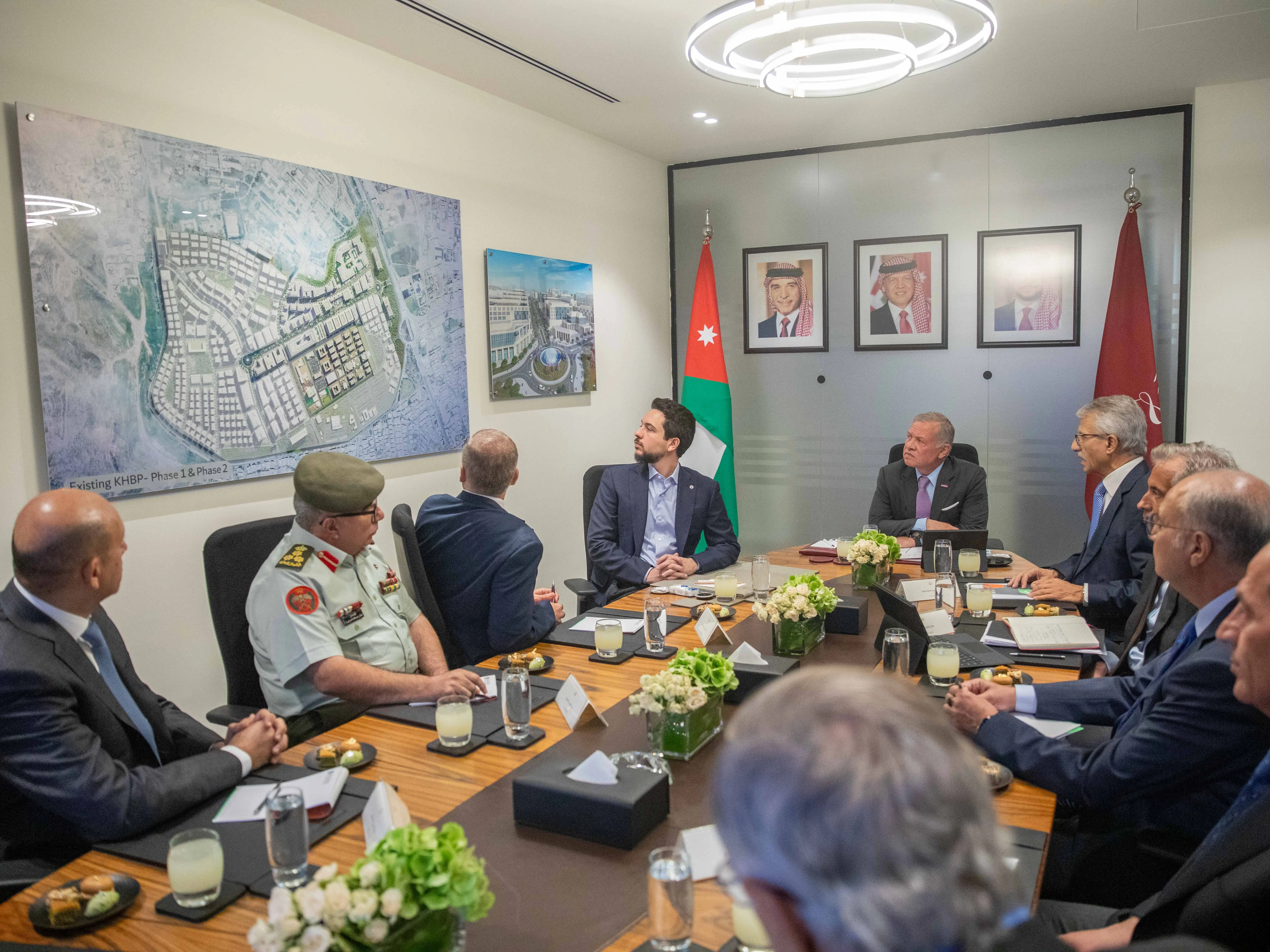 King visits King Hussein Business Park, tours several institutions