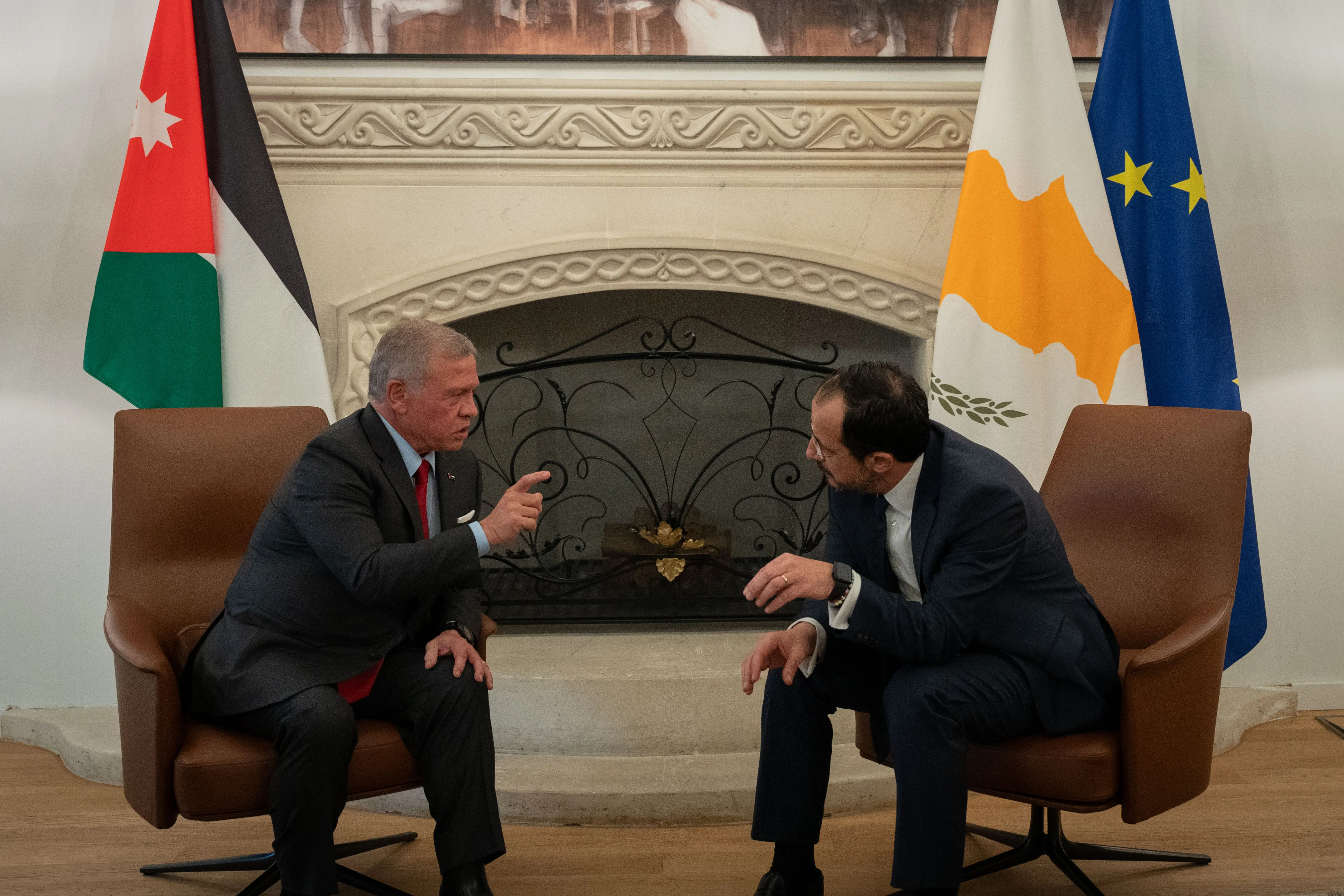 King meets Cyprus president in Nicosia