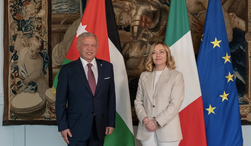 King meets Italy PM; says only way to stabilise region is to grant Palestinians their full rights